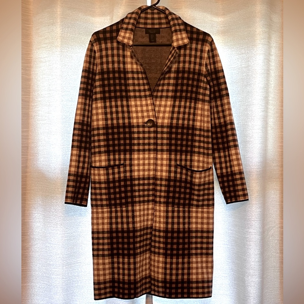 Rachel Zoe Plaid Women's Sweater Coat